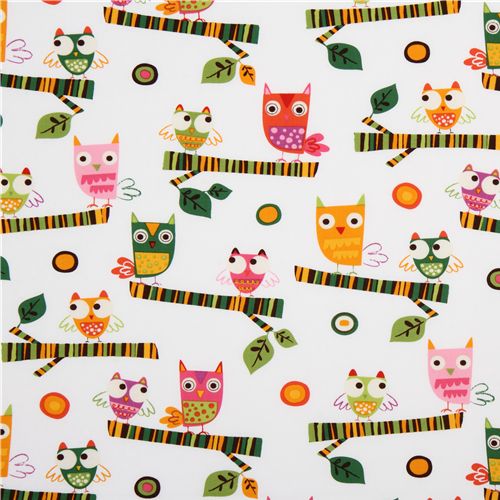 white fabric cute owls Robert Kaufman On a Whim 2 2