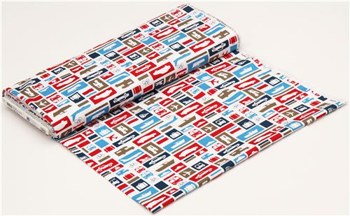 white fabric for boys with vehicles by Robert Kaufman 3