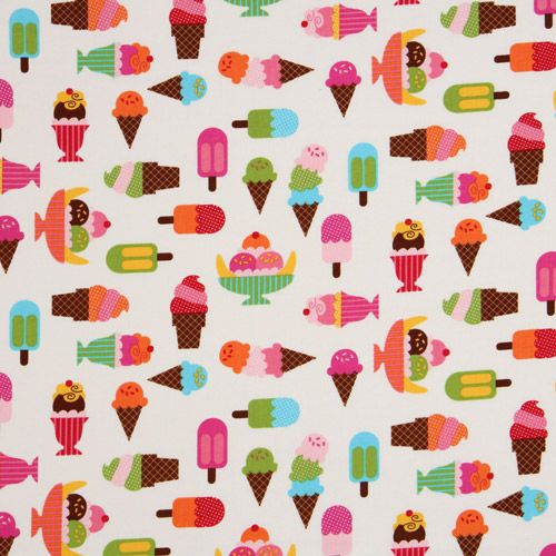 white fabric ice cream cups Robert Kaufman kawaii 2