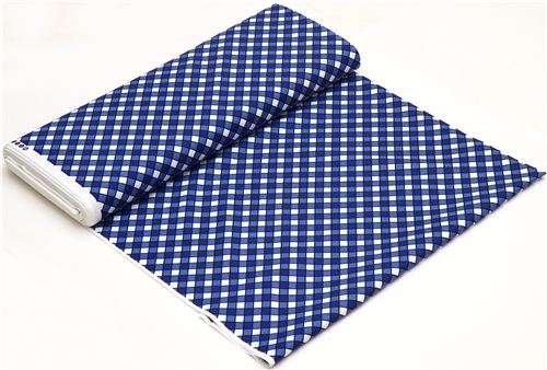 white fabric with blue checkered gingham pattern - Dots, Stripes ...