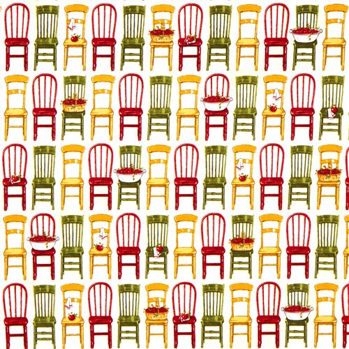 white fabric with chairs Realizzato da Robert Kaufman 2