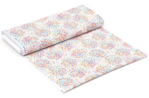 white fabric with colorful dot circle fabric by Timeless Treasures  3