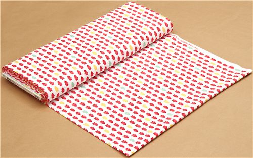 white fabric with red hydrants de Robert Kaufman 3