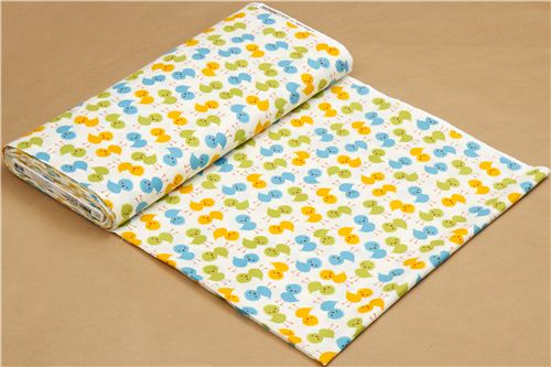 white fabric with yellow and green chicks par Robert Kaufman 3