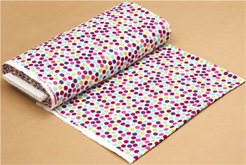 weisser Flanellstoff bunte Punkte von Robert Kaufman 3