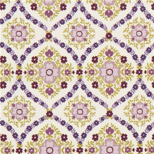 wei�er Blumenmuster Oxford Stoff von Kokka 1