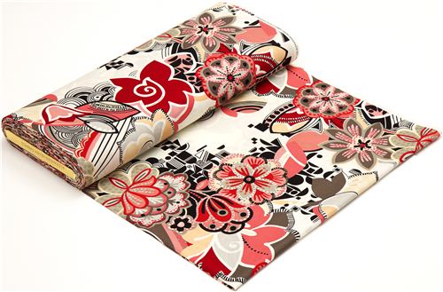 wei�er Blumen & Ornamente Stoff von Alexander Henry 3