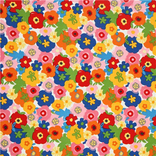 white flower fabric de Robert Kaufman from the USA 2