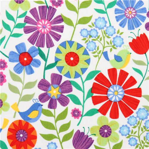 white flower fabric by Timeless Treasures USA 2