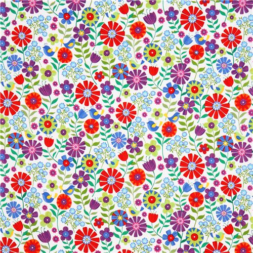 white flower fabric by Timeless Treasures USA 3