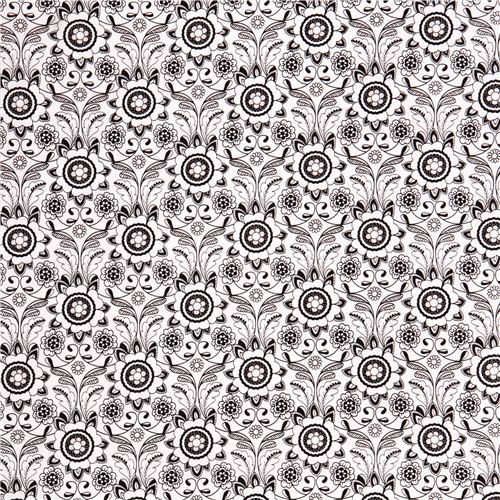 white flower leaf pattern fabric Riley Blake 'Parisian' Fabric by Riley ...