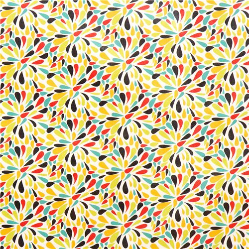 white flower premium laminate fabric par Robert Kaufman  2