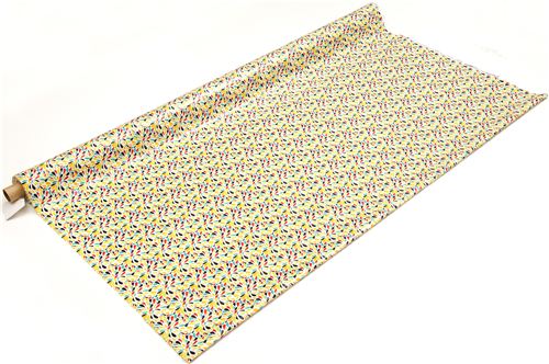 white flower premium laminate fabric par Robert Kaufman  3