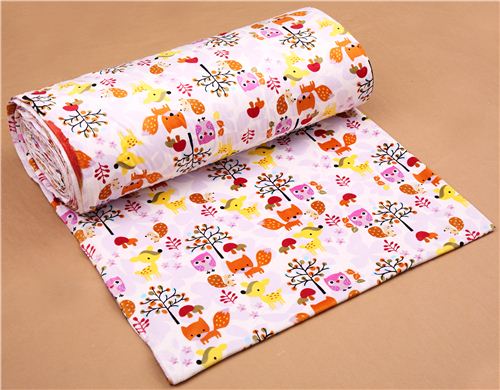white fox forest animal minky fabric fleece plush USA 3