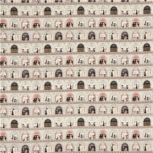 white girls in windows oxford fabric par Kokka 2