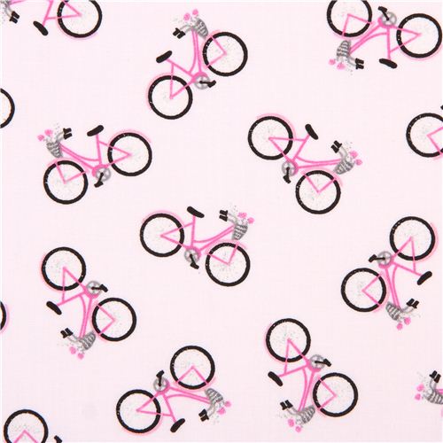 white glitter bicycle fabric with flowers by Timeless Treasures USA 2