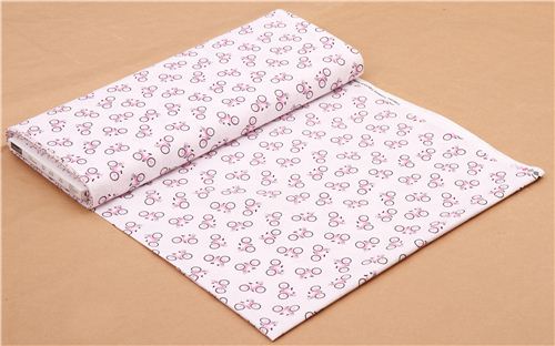 white glitter bicycle fabric with flowers by Timeless Treasures USA 4