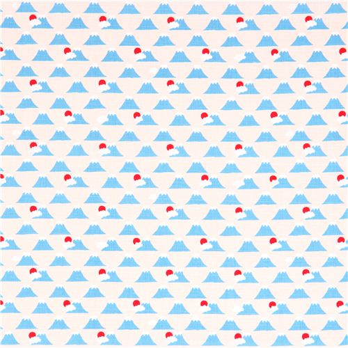 white-grey structured mountain Mt Fuji fabric Cosmo Japan 2