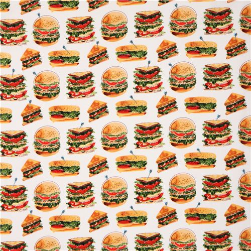 wei�er Hamburger Fast Food Stoff Robert Kaufman Let's Do Lunch 2