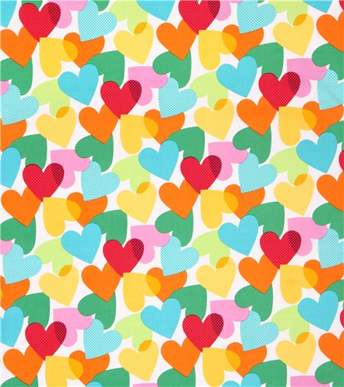 white heart fabric 'Big Heart' by Michael Miller USA 3