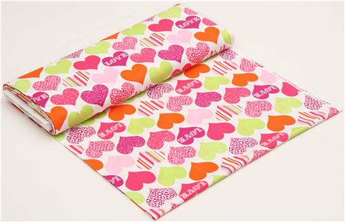 wei�er Herzen Stoff Love von Michael Miller USA 3