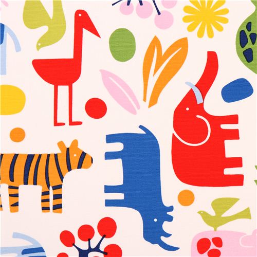 white heavy oxford tissu srie animaux Alexander Henry Home Decor 1
