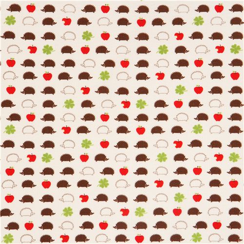 white hedgehog seersucker Poplin fabric Cosmo Japan 2
