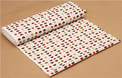 white hedgehog seersucker Poplin fabric Cosmo Japan 3