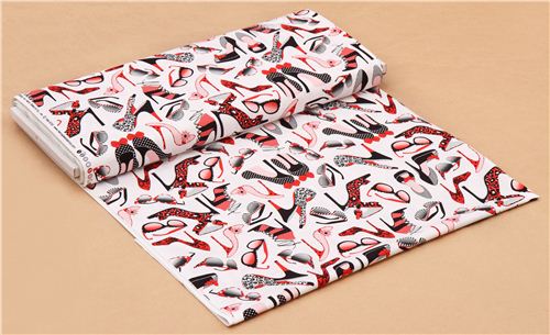 white high heels shoe fabric by Henry Glass 4