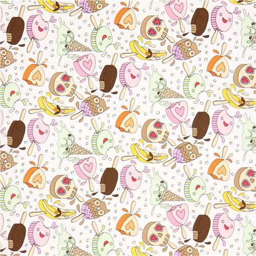 wei�er Eis Stoff Timeless Treasures Ice Cream Crime Scene 2