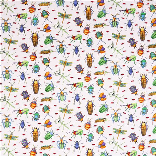 white insect ant fabric Bugaboo by Northcott Studio Fabric by Japanese ...