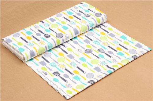 White Kitchen Cooking Tool Fabric By Timeless Treasures USA 175761 3.JPG
