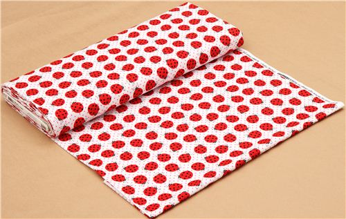 white ladybird and dots fabric par Robert Kaufman 3