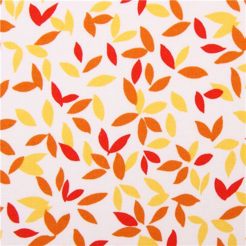 White Leaf Pattern Flower Fabric Little Leaves Turquoise Michael Miller Usa Kawaii Fabric Shop