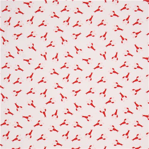 white lobster sea animals fabric by Dear Stella USA 3