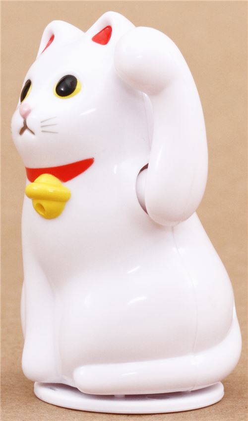 white lucky cat charm solar powered bobble paw toy from Japan Other