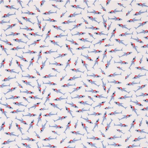 white maritime pirate shark sea animal fabric by Dear Stella USA Fabric ...