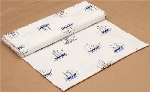 white maritime sailing ship fabric Michael Miller  3