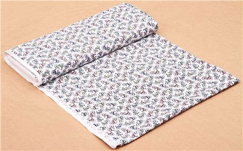 white mini bicycle fabric for boys Timeless Treasures 3