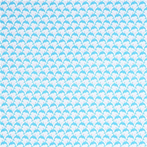 wei�er Mini Delfin Tier Stoff Timeless Treasures 2