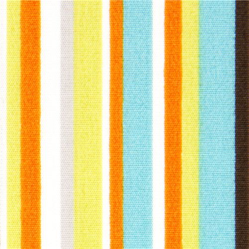 white monaluna organic fabric with colourful stripes USA Fabric