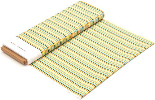 white monaluna organic fabric with colourful stripes USA 3