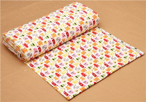 white monster alien flannel fabric Riley Blake USA 6