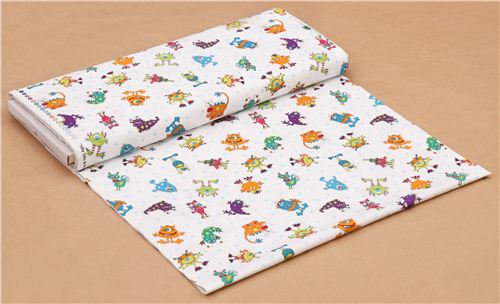 white monster star children fabric  3