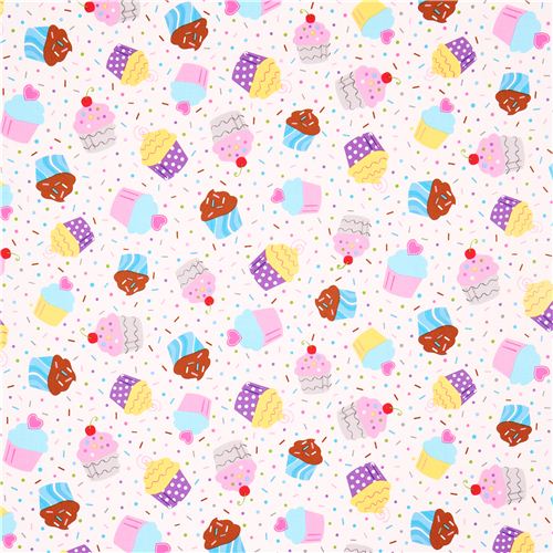 white muffin cupcake fabric Robert Kaufman Baked with Love 2