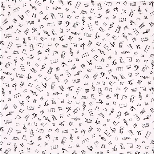 white music notes fabric Robert Kaufman In Tune 2