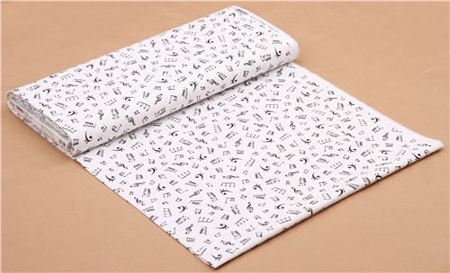 white music notes fabric Robert Kaufman In Tune 3