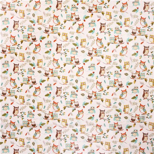 white owl forest premium laminate fabric by Robert Kaufman Forest ...