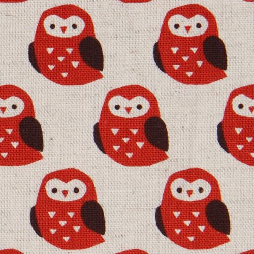 white owls Kokka oxford fabric kawaii from Japan 1
