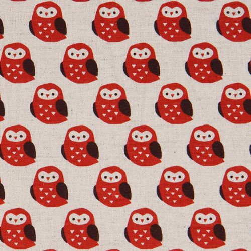 white owls Kokka oxford fabric kawaii from Japan 2